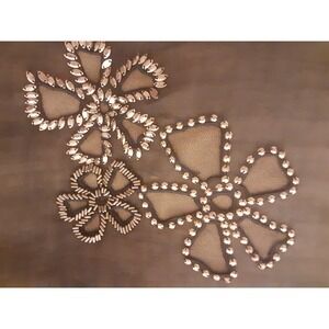 Bejeweled Shades of Navy BIue White & Gold Long Sheer Scarf